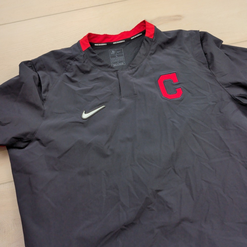 Nike Cleveland Indians Guardians Authentic Collection Hot Pullover Jacket Mens L